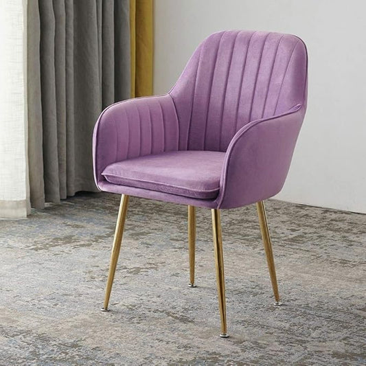 Kitchen Islands Stools Soft Velvet Dining Chair,Cafe Milk Tea Dessert Shop Small Apartment Lounge Chairs (Purple)