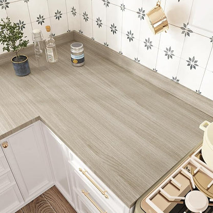 WESTICK 24" x 394" Large Wood Contact Paper for Countertops Waterproof Neutral Wood Wallpaper Peel and Stick Kitchen Countertop Contact Paper Self Adhesive Wooden Vinyl Wrap for Tables Cabinets Walls