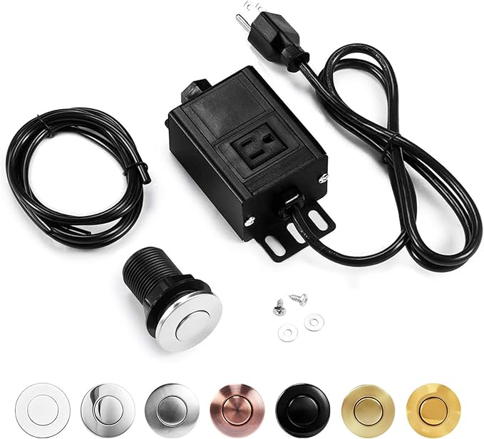 Sink Top Air Switch Kit Garbage Disposal Part by CLEESINK (SHORT/2.5", Polished Stainless Steel)