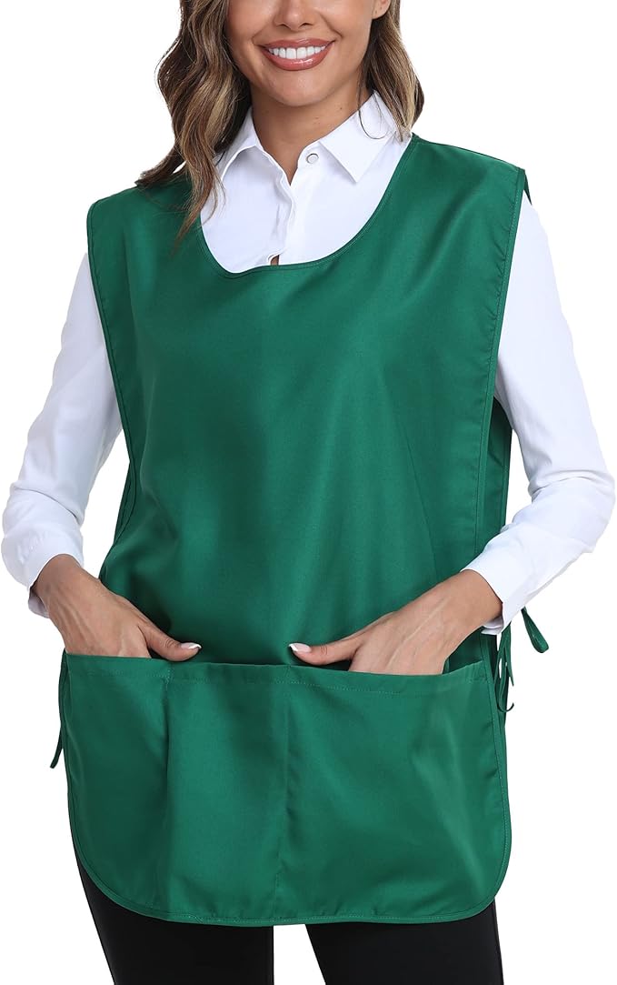 Xeoxarel Unisex Cobbler Apron with 3 Pockets, Adjustable Drawstring Waist, Professional Lightweight for Kitchen Salon Garden