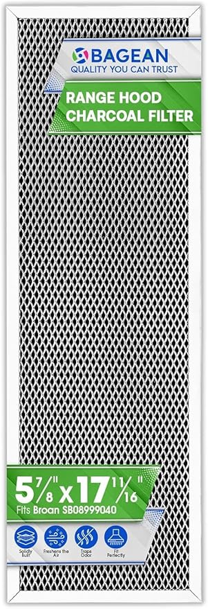Bagean Stove Hood Vent Filter 5.83" x 17.65" for SB08999040 - Compatible with Broan Charcoal Range Hood Filter Replacement Ductless Filters for Kitchen Oven - Removes Odors and Freshens Air (1-Pk)