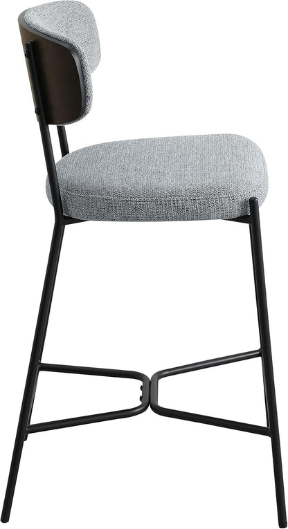 Coaster Home Furnishings - Elison - Counter Height Stools (Set of 2) - Curved Backrest, Padded Seat, Footrest - Kitchen & Dining - 24-inch - Grey - 182646