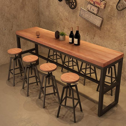 Adjustable Swivel Bar Style Family Chairss with Back and Footrest, Counter Bar Style Family Chairs for Kitchen Island Bar Pub Bistro, Wood Seat, Black Metal Leg