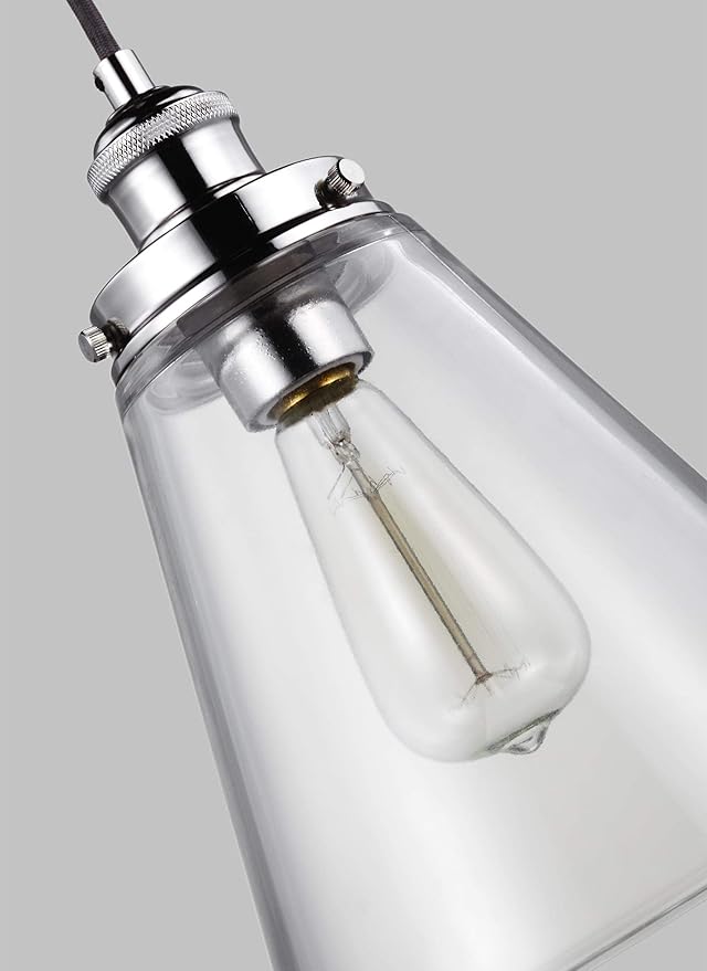 Feiss Lighting-Baskin-Pendant 1 Light in Modern Style-8.5 Inch Wide by 11.63 Inch High-Polished Nickel Finish -Tradit