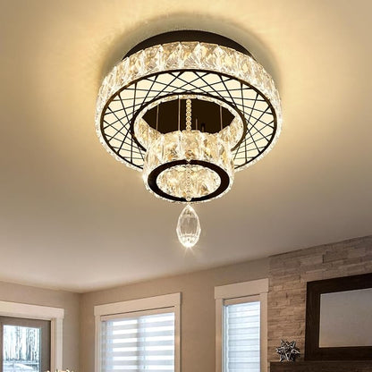 HAIXIANG Chandelier Bedroom LED Light Modern Hallway Ceiling Lighting Fixtures for Kitchen Dining Room Kitchen Remote Dimmable Black Lights
