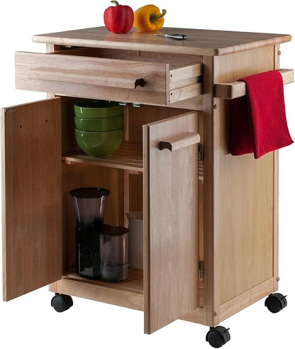 Winsome Wood Kitchen Cart, Natural, Single Drawer (82027)