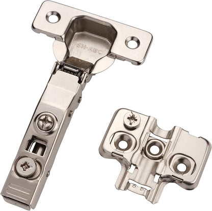 DecoBasics Full Overlay European Soft Close Cabinet Hinges for Kitchen Cabinets (24 Pcs) -105° Frameless Concealed Cabinet Door Hinge -13 Way Adjustability & Clip on Plate for Easy Installation