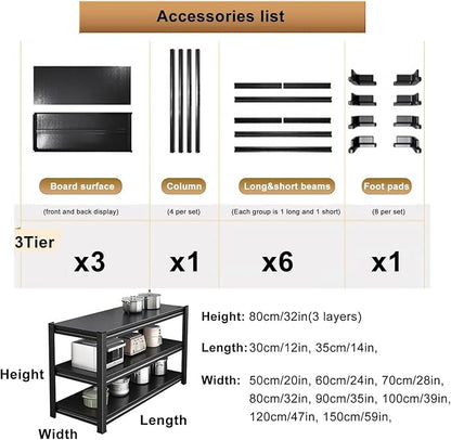 Kitchen Bakers Rack, Oven Stand Food Prep Table and Work Table, Multifunctional Workstation Desk for Dining Room, Living Room, Bistro (Size : 80 * 30 * 80cm/32 * 12