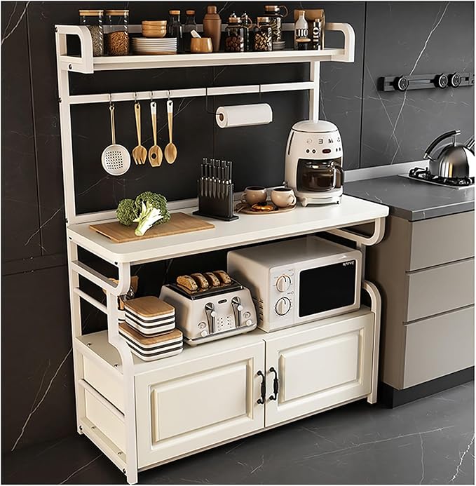 Kitchen Islands, Baker's Rack with Storages,Storage Cabinet, Buffet Cabinet, Multifunctional Storage Rack, Floor-Standing Multi-Tier Cabinet, Storages Table(B3,100cm/39.37in)