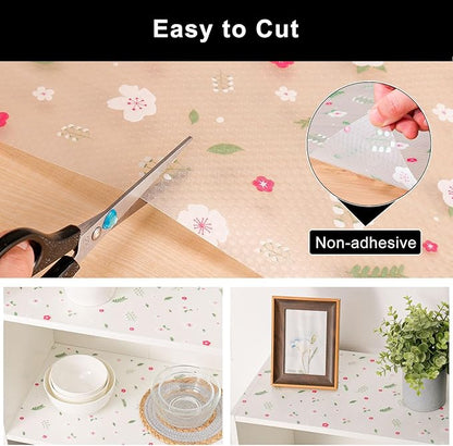 Cooyes Shelf Liner – Premium Non-Adhesive Cabinet & Drawer Liner for Kitchen – Waterproof Shelf Paper with Modern Pattern – Durable EVA Cabinet Mat – Easy to Cut （24" W x 120" L）