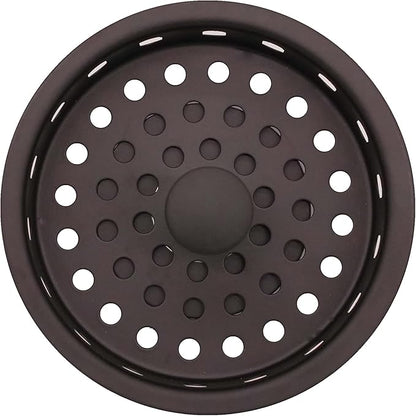 Westbrass A2165-12 4-1/4" OD Post Style Large Kitchen Basket Strainer with Waste Disposal Flange and Stopper Drain Set, Oil Rubbed Bronze