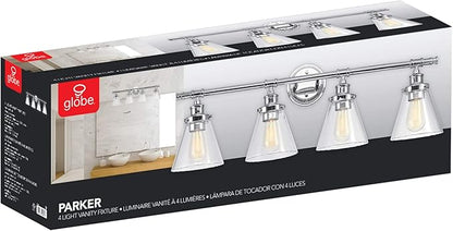 Globe Electric 51446 Parker, 4, Chrome Vanity Light, Bulb Not Included