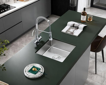 18 x 18 inch Undermount Kitchen Sink, Brushed Stainless Steel Single Bowl Small Sink, 6 inch Deep Wet Bar Sink for Compact Kitchen & Bar,D18"xW18"xH6"