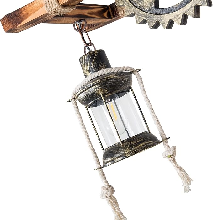 2-Head Retro Industrial Chandelier, 110-120v Rustic Wood Hanging Industrial Pendant Lighting Industrial Wood Metal Vintage Ceiling Light Fixture for Living Rooms Bedrooms Kitchen Islands