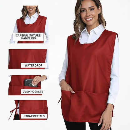 Xeoxarel Unisex Cobbler Apron with 3 Pockets, Adjustable Drawstring Waist, Professional Lightweight for Kitchen Salon Garden