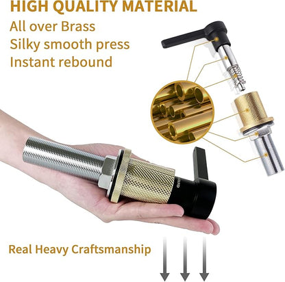 SD-80 All Brass Sink Soap Dispenser for Kitchen Sink Copper Pump Built in Dish Soap Dispenser with 17.6 oz(520ml) Bottle and 59"(1.5m) Extension Tube Kit (Matte Black)