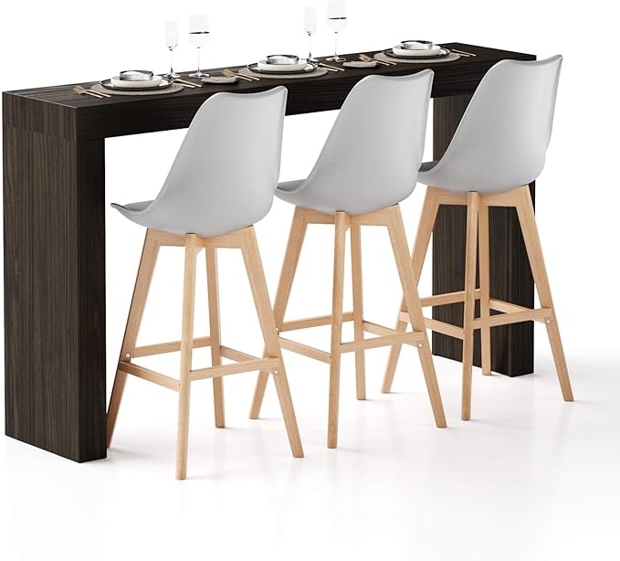 Mobili Fiver, Evolution High Table with Two Legs 70.9 x 15.7 in, Dark Walnut, Made in Italy