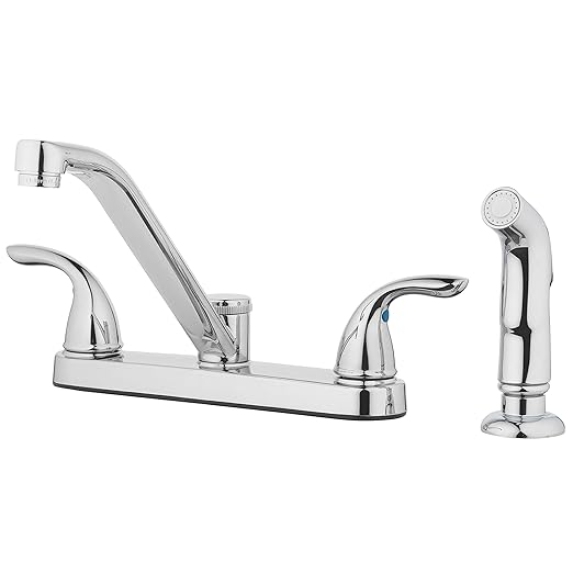 Aqua Vista 25-K82CS-CH-AV Kitchen Sink Faucet with Side Spray, Polished Chrome Two Handle