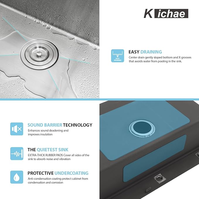 Kichae 33 Kitchen Sink Drop In - 33 x 22 Kitchen Sink Ledge Workstation Topmount Drop-In Single Bowl Stainless Steel 16 Gauge Single Bowl