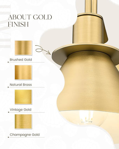 Gold Wall Sconces, HWH Indoor Wall Lights, Vintage Barn Wall Lamp, Brass Wall Sconce Light for Bedroom Living Room Kitchen, Gold Finish, 5HZG56B BG