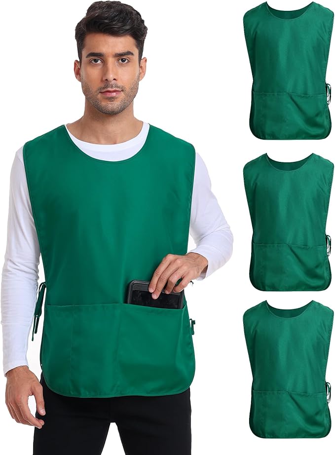 Xeoxarel Unisex Cobbler Apron with 3 Pockets, Adjustable Drawstring Waist, Professional Lightweight for Kitchen Salon Garden