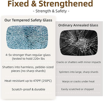 20" Round Glass Table Top - 1/4" Thick Round Polish Edge Tempered Glass, Replacement Glass Table Top for Kitchen/Patio
