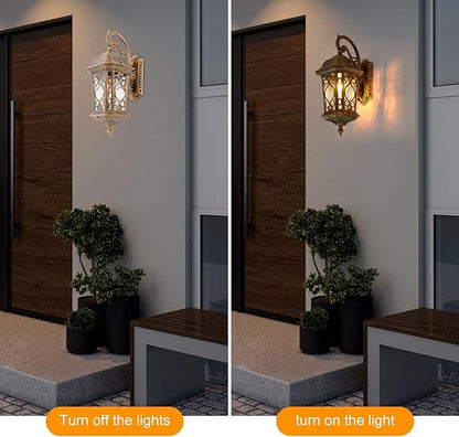 Outdoor Wall Light Fixtures, IP55 Waterproof Outside Wall Lantern Retro Exterior Wall Sconces Vintage Wall-Mounted Lights for Garage House Porch Doorway, E26 w/o Bulb