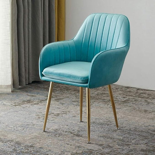 Kitchen Islands Stools Soft Velvet Dining Chair,Cafe Milk Tea Dessert Shop Small Apartment Lounge Chairs (Sky Blue)