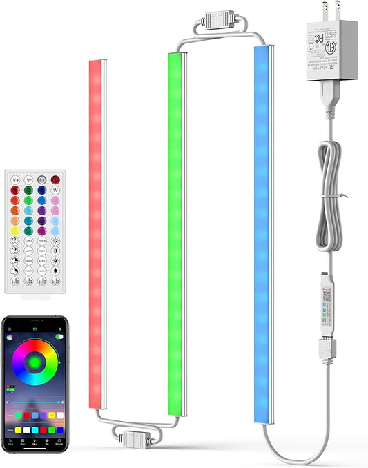 ASOKO 200 Lumens RGB Under Cabinet Lights - 3 Pack, 12-inch Linkable LED Strip Lights with Music Sync, APP & Remote Control for Ambient Room Decor