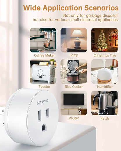 Garbage Disposal Wireless Switch Kit, Remote Control Outlet, Garbage Disposal Button, Remote Control Outlet Plug, 15A/1500W with 4000V Anti-Surge, 500 Feet RF Range, Garbage Disposal Switch