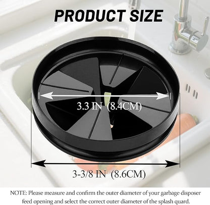 3 3/8" Garbage Disposal Splash Guard QCB-AM for Insinkerator Evolution Series, Removable Quiet Sink Rubber Drain Insert, 2026 New Design Garbage Disposer Accessories by Katewei