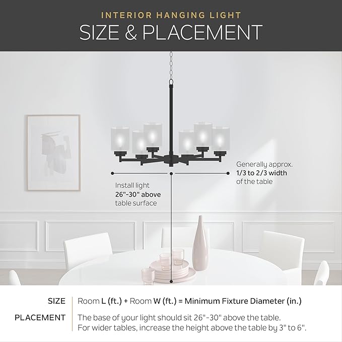 Kichler Winslow 19.75" 5-Light Chandelier Light with Clear Seeded Glass in Black for Kitchen, Bar, Dining Room, Living Room (19.75" x 16.25"), 44030BK