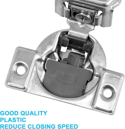 1-1/4 Inch Overlay Soft Close Cabinet Hinges, 20 Pack Slow Soft Close Hinges for Kitchen Cabinets Satin Nickel Hidden Self Closing Kitchen Cabinet Hinges for Cupboard