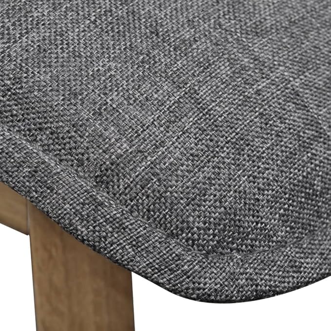 Modern Farmhouse Dining Chairs 2-Pack Dark Gray Fabric with Solid Oak Wood Legs Sturdy Comfortable Seating for Kitchen Dining Room Living Room Furniture