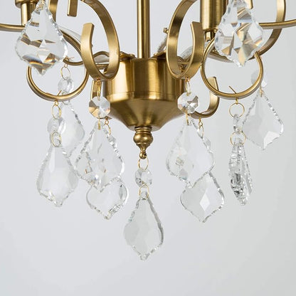 KSANA Crystal Chandelier, Chandelier Light Fixture with K9 Crystal, Modern Pendant Lighting for Kitchen Island, Dining Room and Bedroom, 13’’ D x 18’’ H
