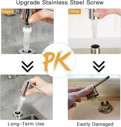 Soap Dispenser for Kitchen Sink Polished Chrome GAPPO Stainless Steel Countertop Pump Hand Lotion Built in Bottlend Lotion Built in Bottle