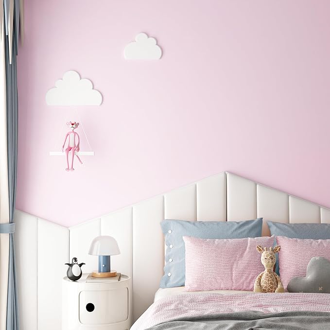 Decotalk Pink Peel and Stick Wallpaper - Pink Wall Paper Removable Pinkish Contact Paper for Cabinets and Drawers 17.7"x200" Pinkish Wallpaper for Bedroom Girls Solid Color Vinyl Wrap, Renter Friendly