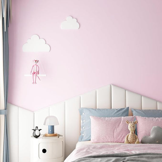 Decotalk Pink Wallpaper - Pink Peel and Stick Wallpaper for Bedroom Pinkish Wall Paper Vinyl Wrap 17.7x120 Inch Pinkish Contact Paper for Cabinets and Drawers Solid Color Vinyl Wrap Self Adhesive
