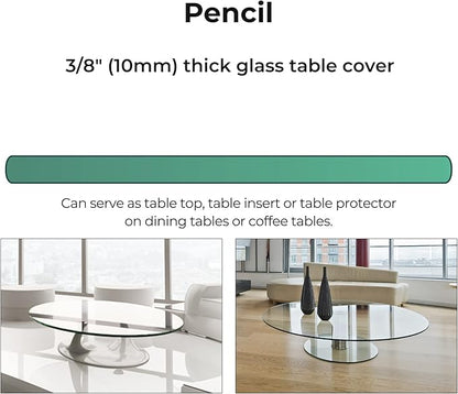 24" Inch Round Glass Table Top 3/8" Thick Pencil Polish Edge Tempered by Fab Glass and Mirror