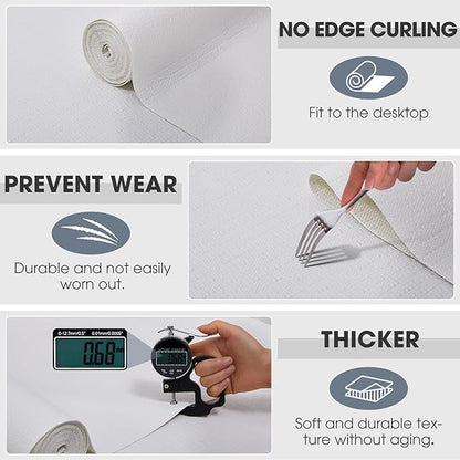 Drawer and Shelf Liner, Non-Slip Kitchen Cabinet Liners Non-Adhesive Thick Strong Grip Waterproof Washable Mats Protect Dresser Shelves Cupboard Bathroom Cabinets, White, 24 in X 30 FT