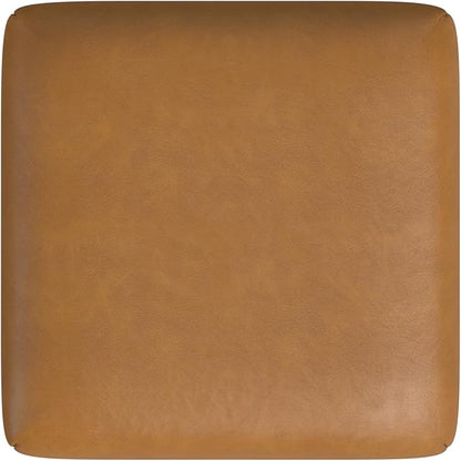 Homepop Home Decor | Modern 24-Inch Counter Stool | Backless Metal Frame Bar Stools Counter Height | Decorative Home Furniture, Carmel Faux Leather