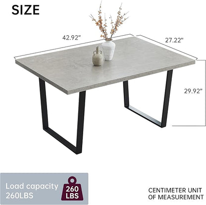 HIPIHOM Rectangular Kitchen Dining Table, Space-Saving Rectangular Design, Thickened MDF Sturdy Structure, Suitable for Dining Room Kitchen Restaurant (Table)