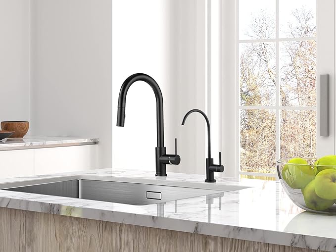 AguaStella AS60MB Matte Black Kitchen Sink Faucet with Pull Down Sprayer Single Handle