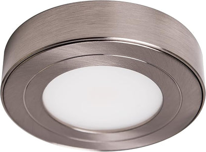 Armacost Lighting PureVue Dimmable LED Undercabinet Puck Light, RGB+W, Brushed Steel 263411