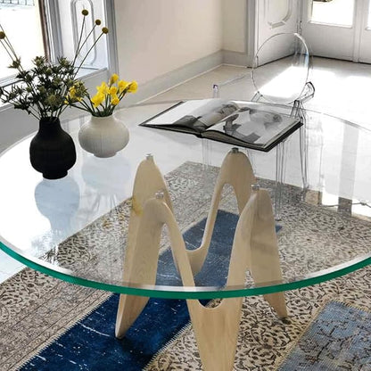 Dulles Glass 38 inch Round Glass Table Top - Tempered - 1/2" Thick Glass Surface, Safe Beveled Edge, Multipurpose for Dining Table, Patio, Coffee and End Table