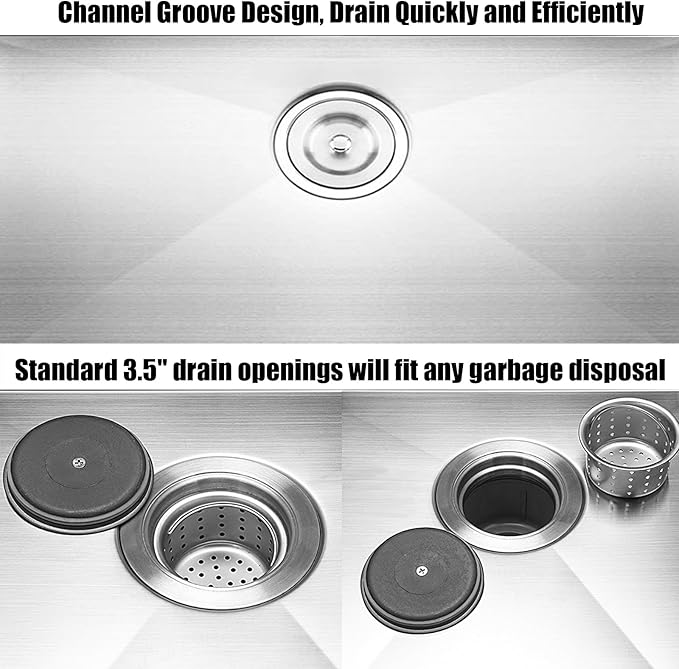 30 Inch Undermount Kitchen Sink, 30x18 Single Bowl Stainless Steel 16 Gauge Brushed Finish 9 Inch Deep Rectangular Handmade Basin Commercial Kitchen Sinks with Strainer