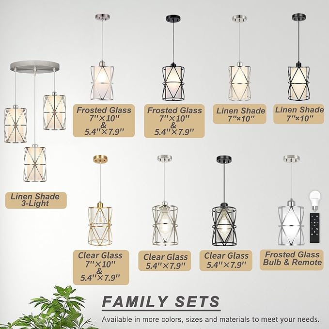 Pendant Lights Kitchen Island with Frosted Glass, Brushed Nickel Hanging Kitchen Lights, Cylindrical Modern Pendant Light, Kitchen Pendant Lighting Over Island, Foyer, Dining Room, Entryway