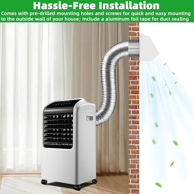 6 Inch Hooded Wall Vent with Flap and Mesh,6 inch Dryer Vent Cover,6''Exhaust Vent Cover Cap for Kitchen Range Hood/Dryer/Bathroom Exhaust Duct,Wall Mount Exterior Vent Hood Outdoor with Large Opening