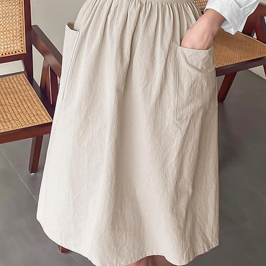 Cityelf Cotton Linen Half Apron for Women Vintage Waist Apron Ruffle Plain Bright Color for Cooking Painting Artwork