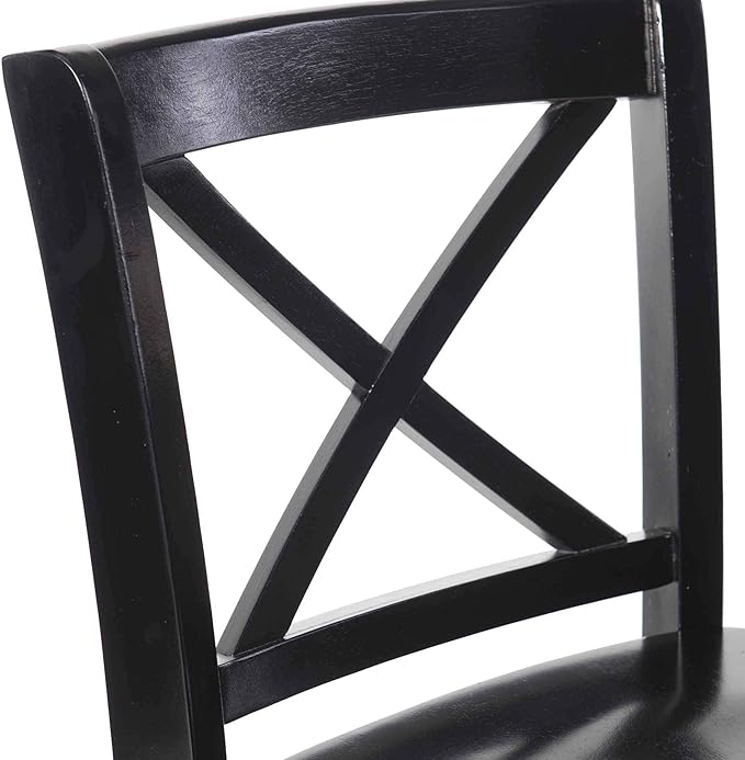 Linon Home Dcor Black X Back Counter Stool, 16" W x 17.91" D x 37.01" H
